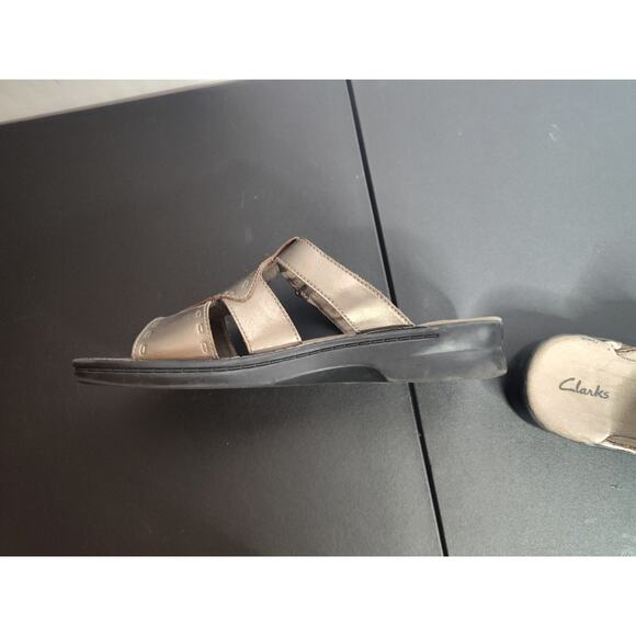 Clarks Patty Athens Pewter Sandals Slide 10M womens comfort - Picture 4 of 7